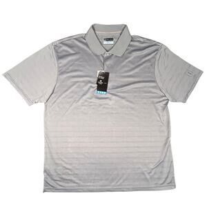 PGA Tour Airflux Polo Men's XXL Gray Sunflux Stretchy Performance Shirt New